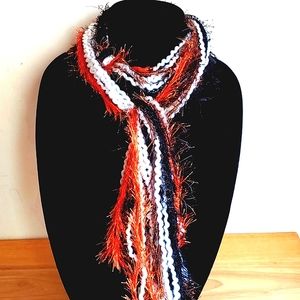 Bengels Scarf NFL Spirit Orange Yarn Football Fan Black White A…
